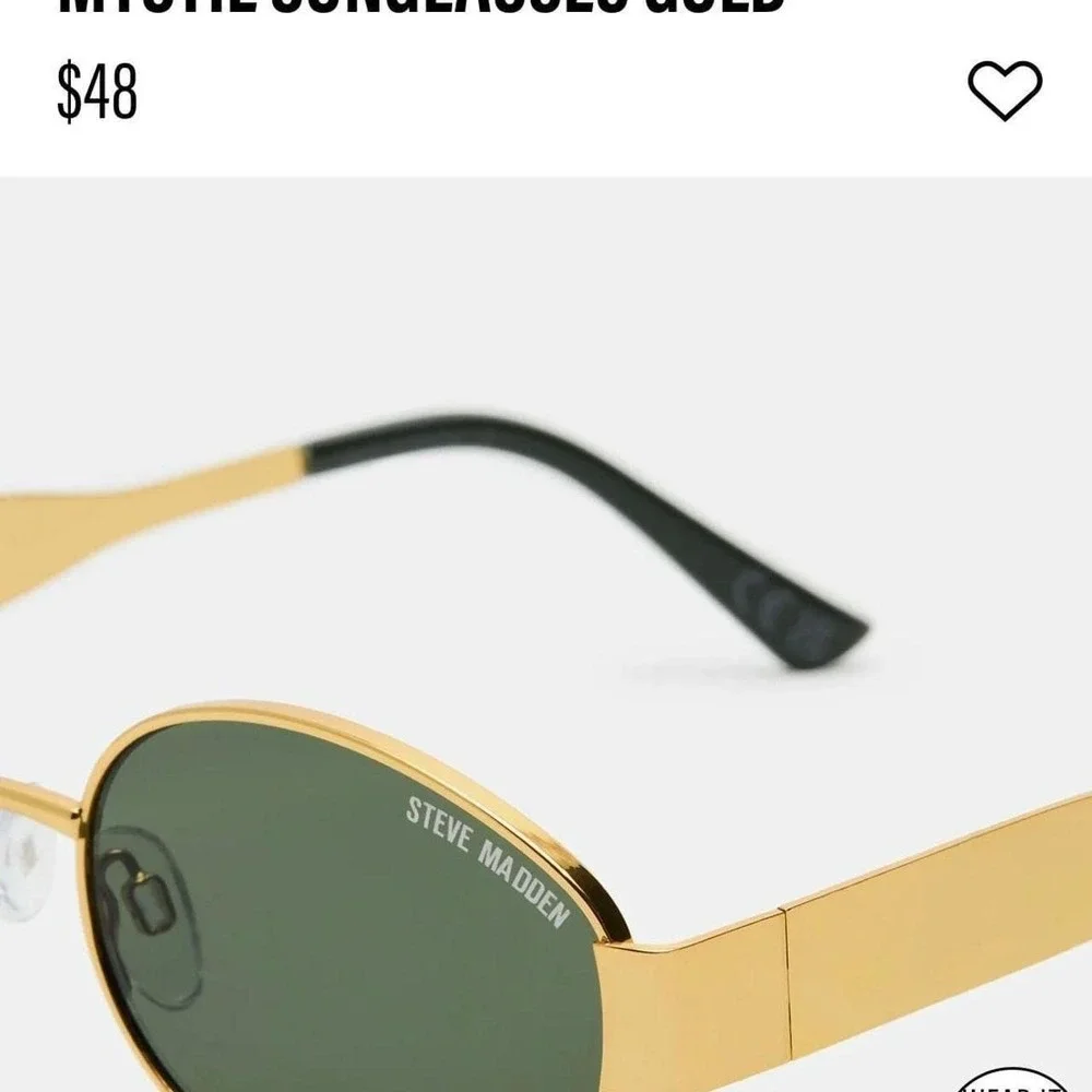 Steve Madden MYSTIE Gold Frame Oval Sunglasses Womens NWT